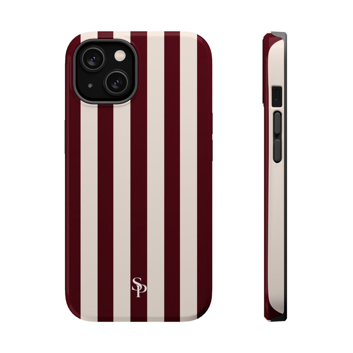 Burgundy Striped Magnetic Phone Case