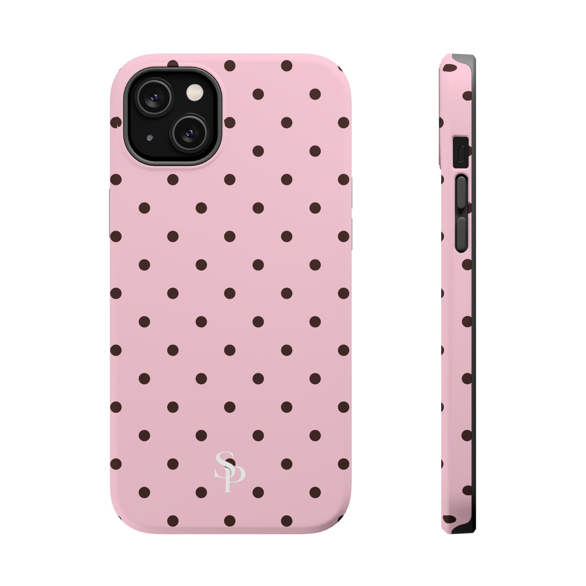 Pink Polka Dot Magnetic Impact Phone Case