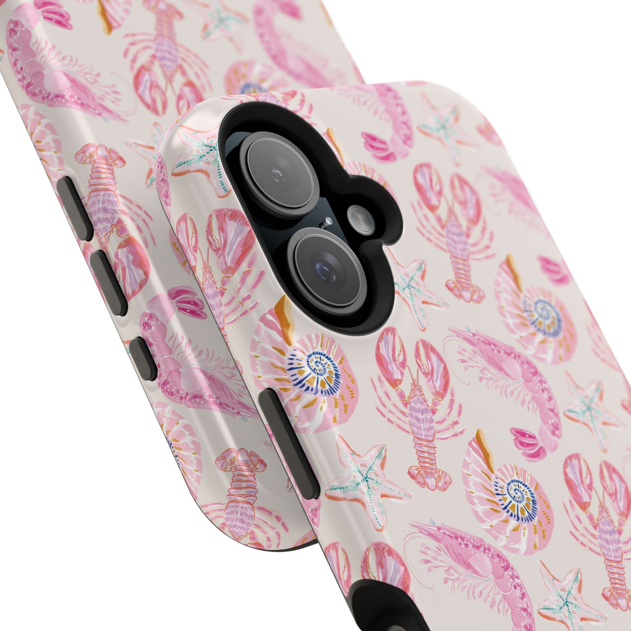Pink Coastal Shell & Lobster Magnetic Impact-Resistant Phone Case
