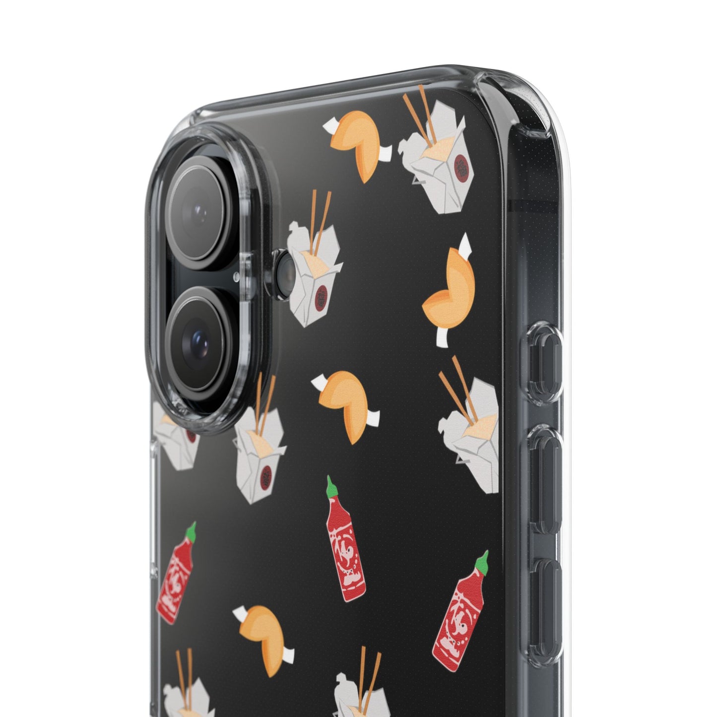 Take Out Food Pattern Clear Phone Case for Food Lovers