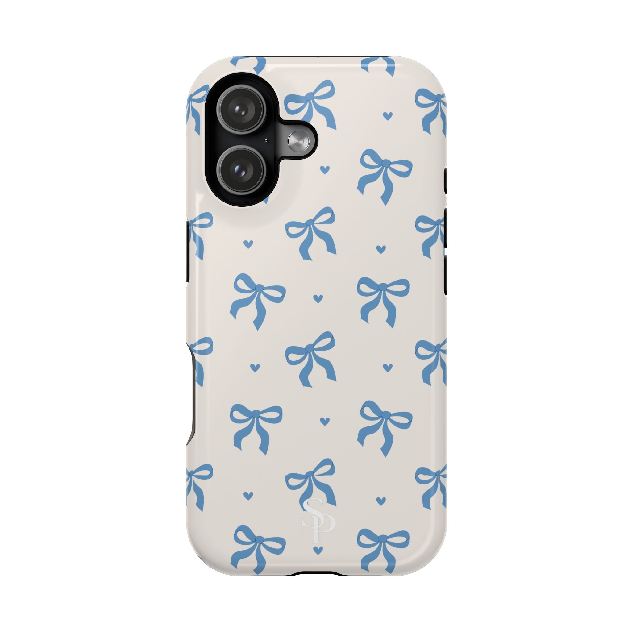 Blue Bow with Small Blue Hearts Magnetic Tough Case