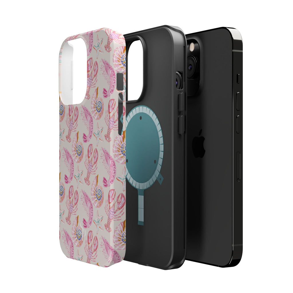 Pink Coastal Shell & Lobster Magnetic Impact-Resistant Phone Case