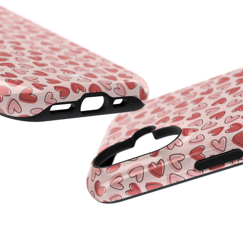 Heart Pattern Impact-Resistant Phone Case - Stylish Protection for Valentine's Day & Everyday Love