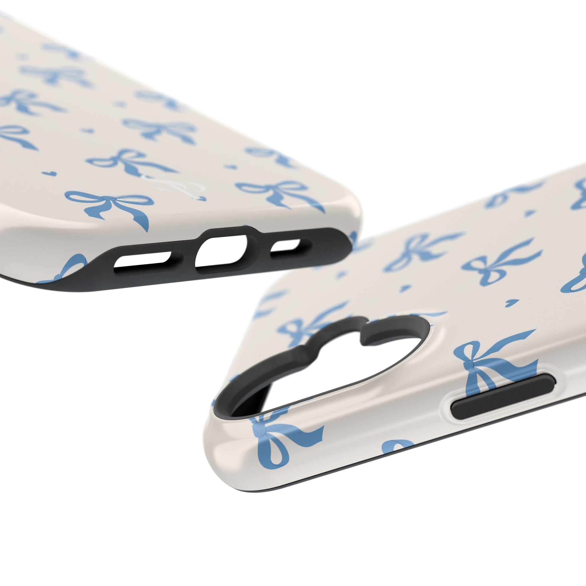 Blue Bow with Small Blue Hearts Magnetic Tough Case