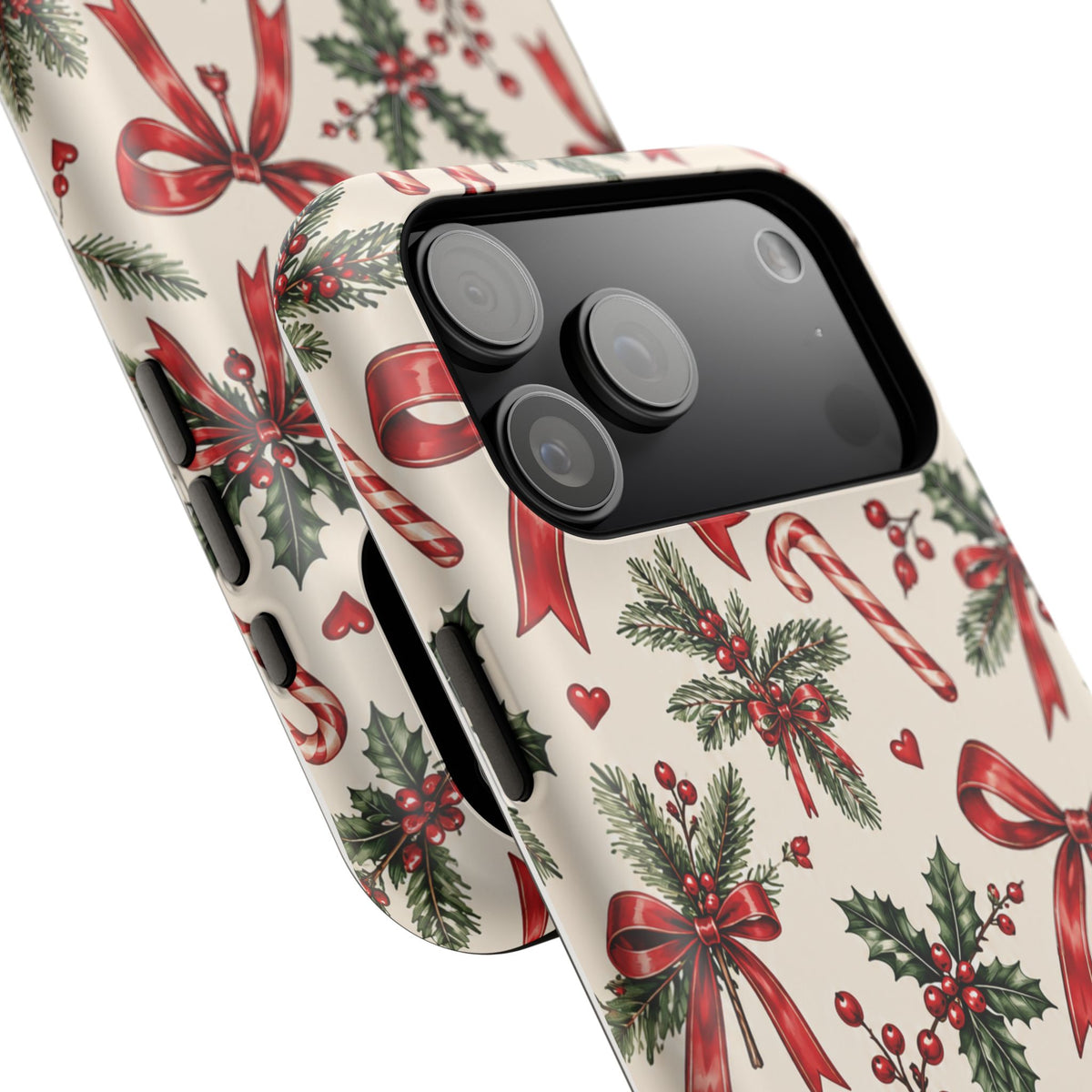 Christmas Candy Cane & Bow Magnetic Phone Case
