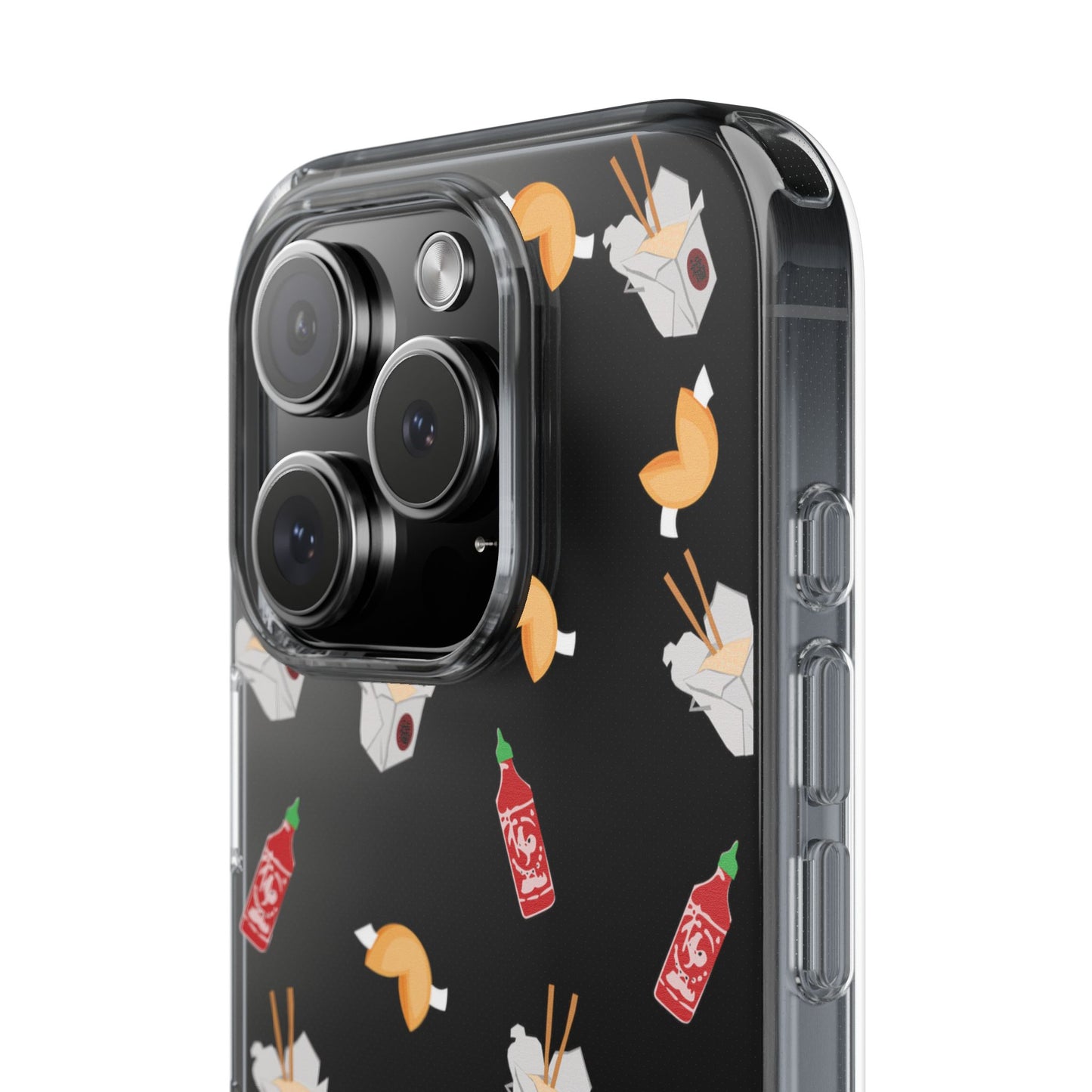 Take Out Food Pattern Clear Phone Case for Food Lovers