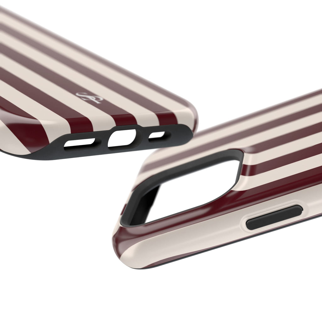 Burgundy Striped Magnetic Phone Case