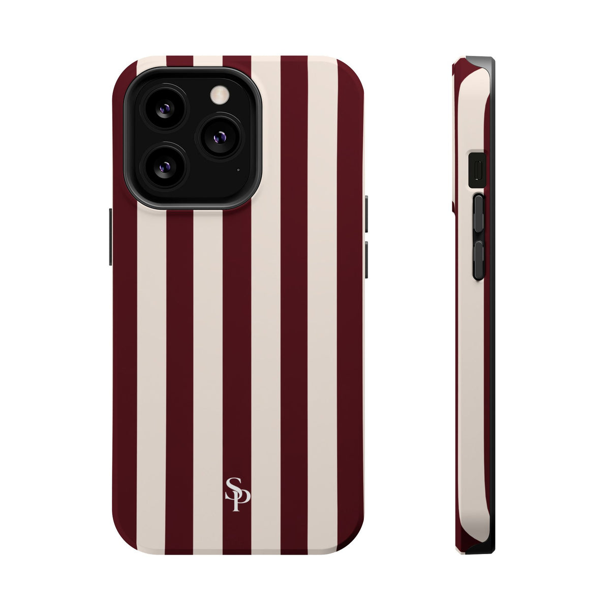Burgundy Striped Magnetic Phone Case