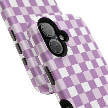 Purple Checkerboard Impact-Resistant Phone Case