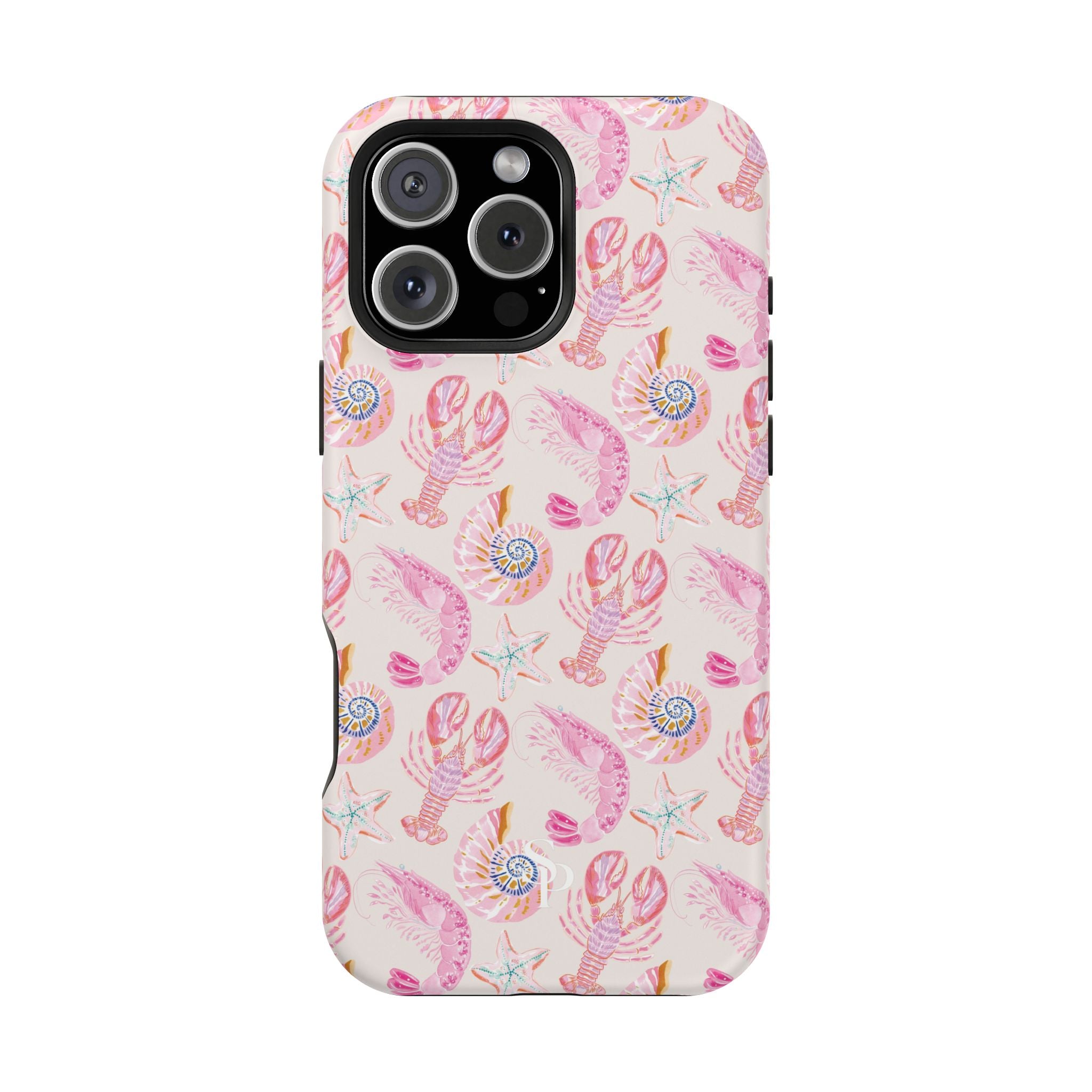 Pink Coastal Shell & Lobster Magnetic Impact-Resistant Phone Case