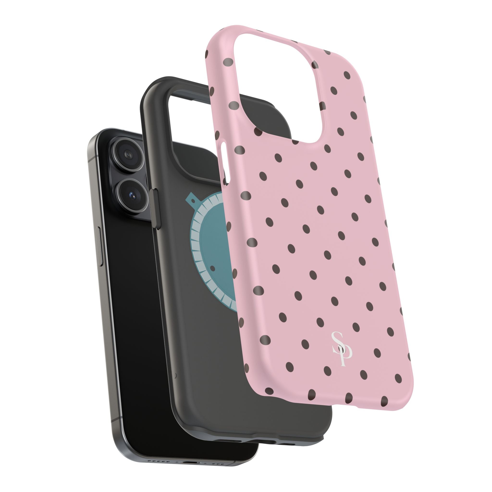 Pink Polka Dot Magnetic Impact Phone Case