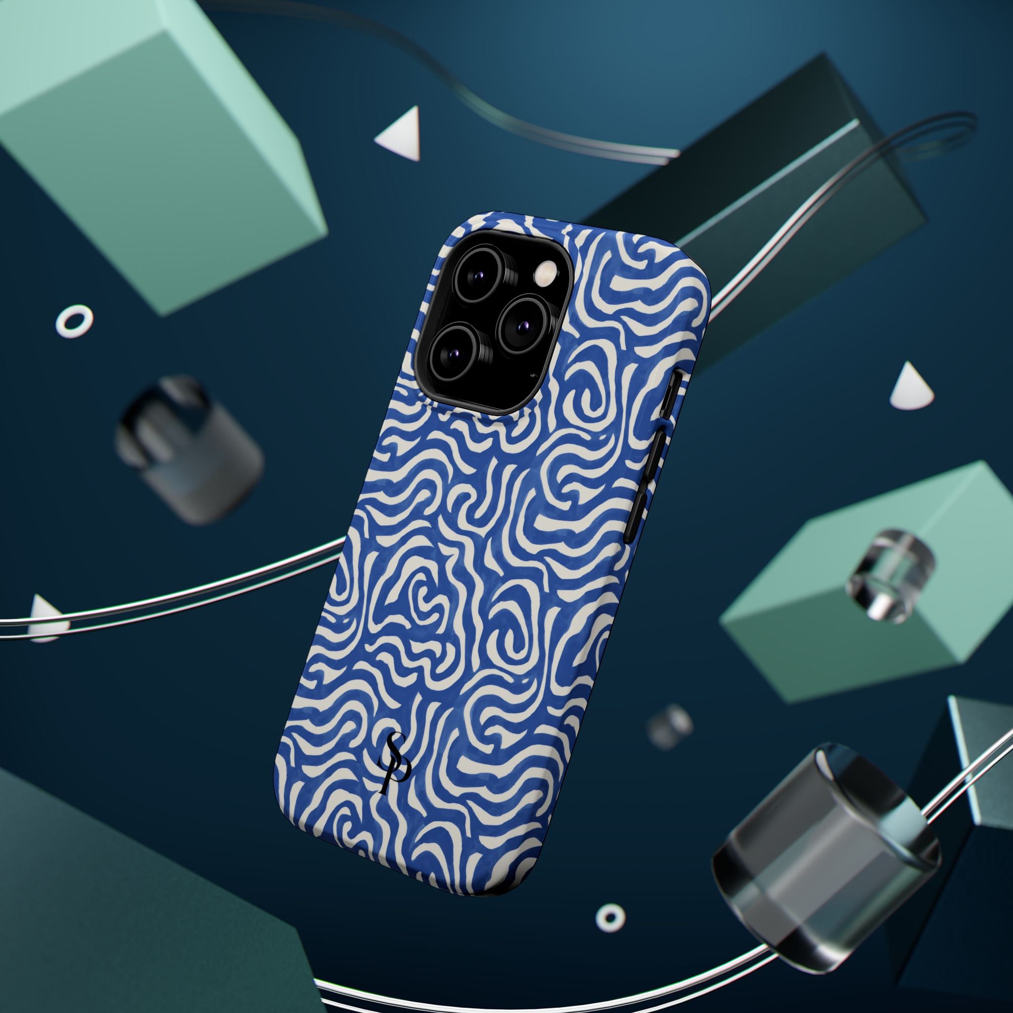 Blue Abstract Swirl Magnetic Impact Phone Case