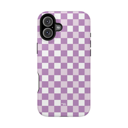 Purple Checkerboard Impact-Resistant Phone Case