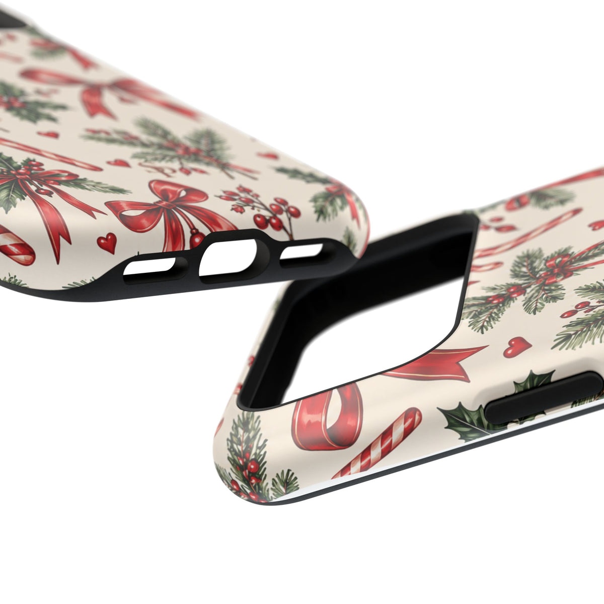 Christmas Candy Cane & Bow Magnetic Phone Case