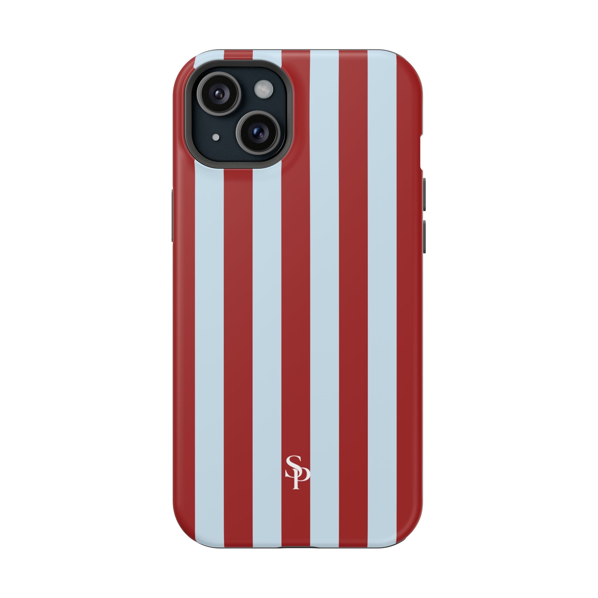 Red & Light Blue Vertical Stripe Magnetic Impact-Resistant Phone Case