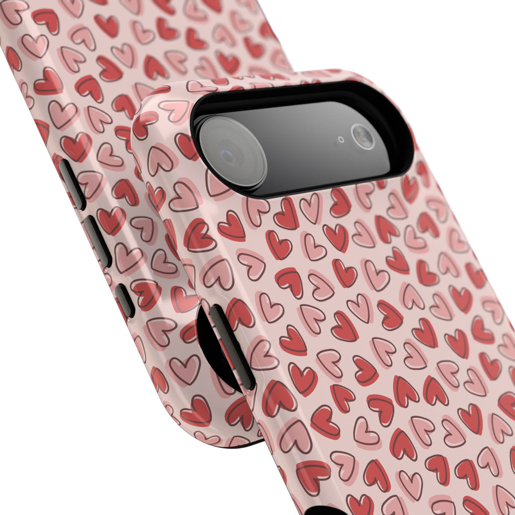 Heart Pattern Impact-Resistant Phone Case - Stylish Protection for Valentine's Day & Everyday Love
