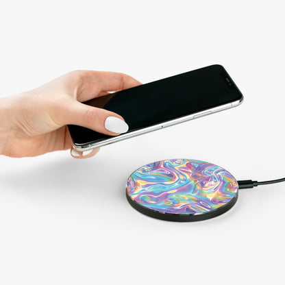 Holographic Wireless Charger - Fast Charging Pad with Iridescent Design