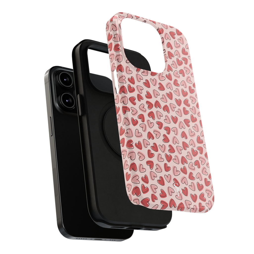 Heart Pattern Impact-Resistant Phone Case - Stylish Protection for Valentine's Day & Everyday Love