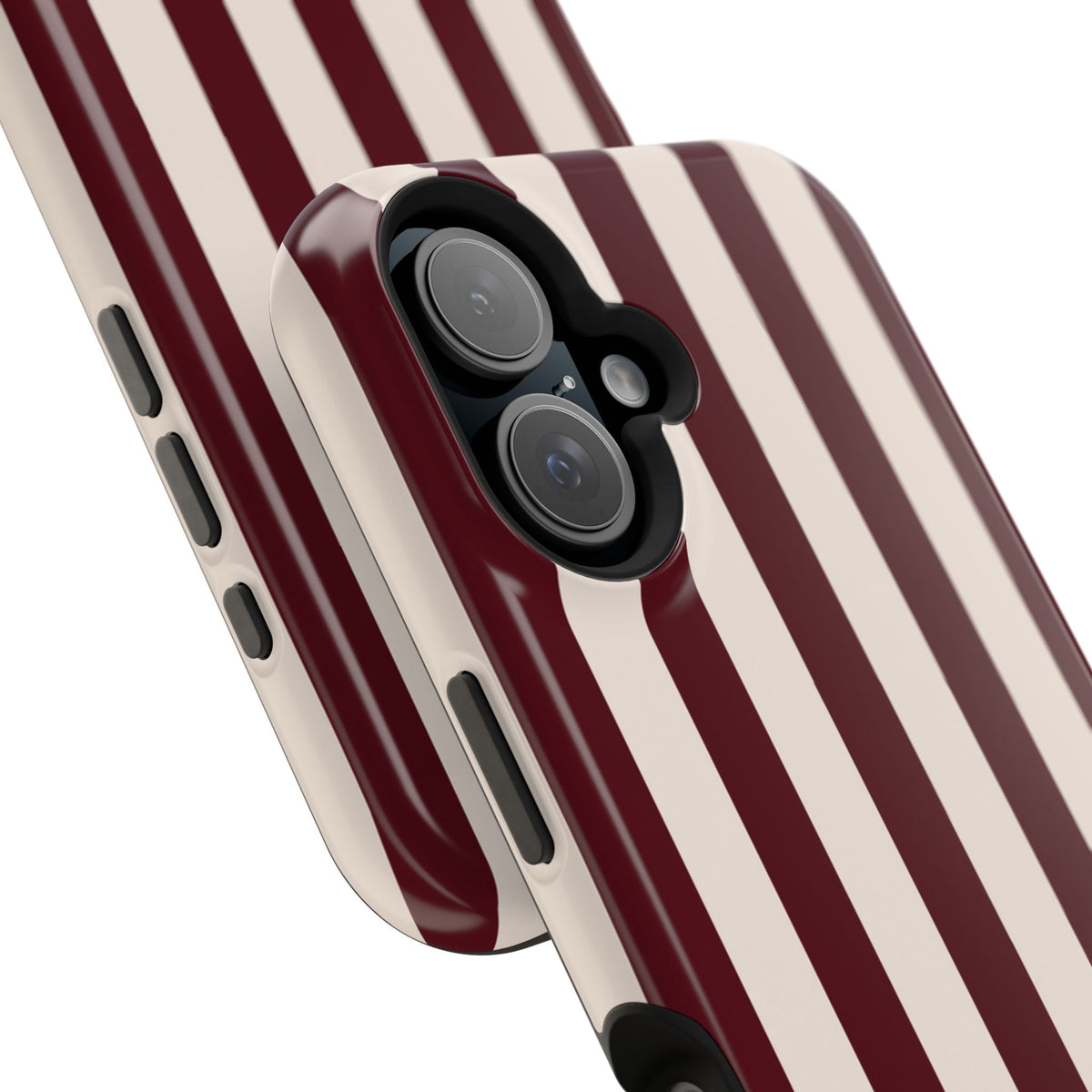 Burgundy Striped Magnetic Phone Case