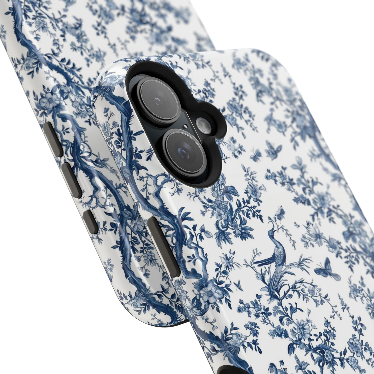 Blue Botanical Impact-Resistant Phone Case