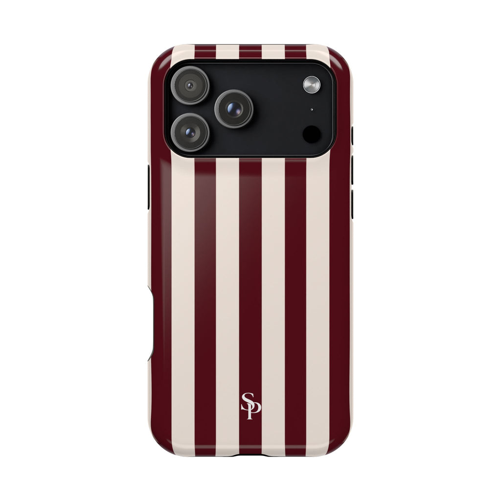 Burgundy Striped Magnetic Phone Case
