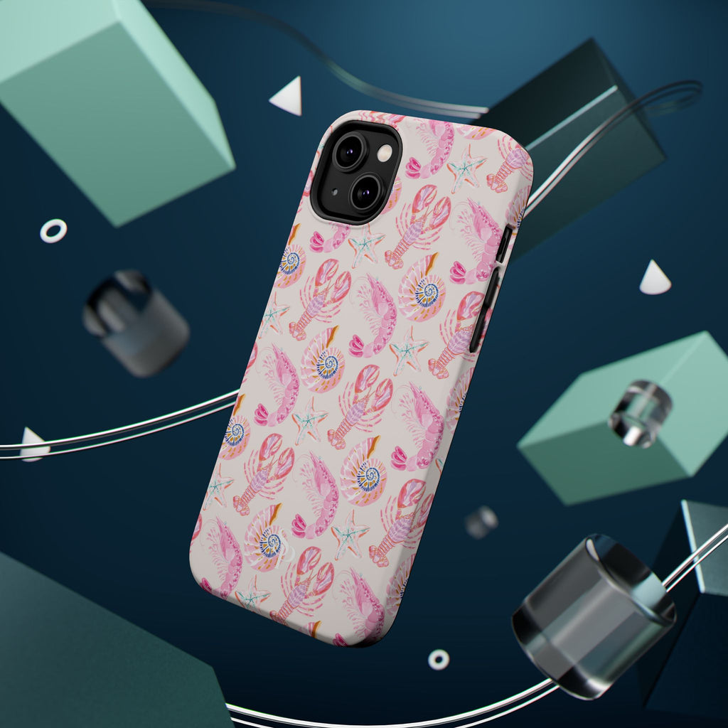 Pink Coastal Shell & Lobster Magnetic Impact-Resistant Phone Case