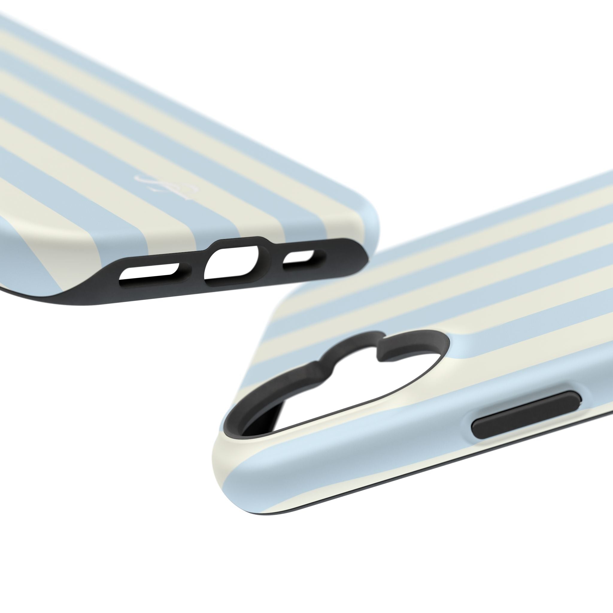 Pastel Blue & Cream Stripe Magnetic Impact-Resistant Phone Case