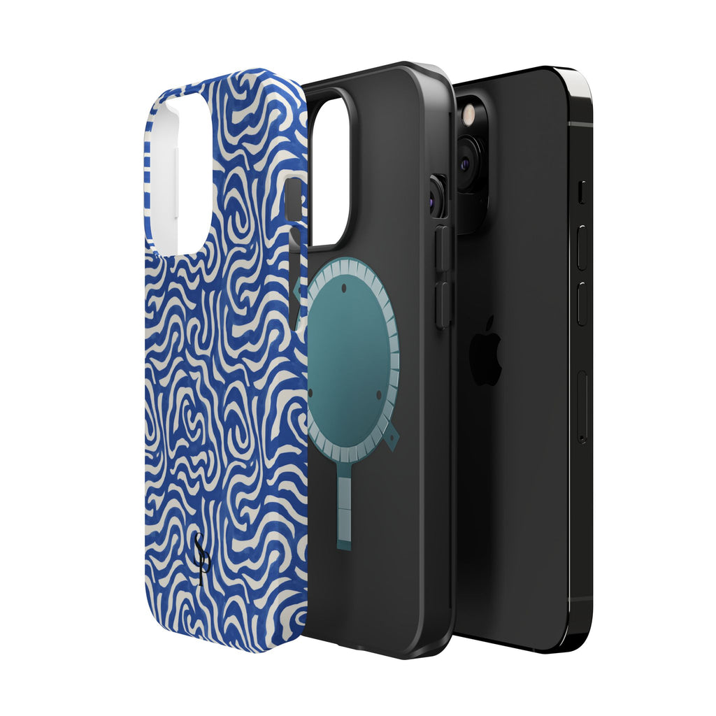 Blue Abstract Swirl Magnetic Impact Phone Case