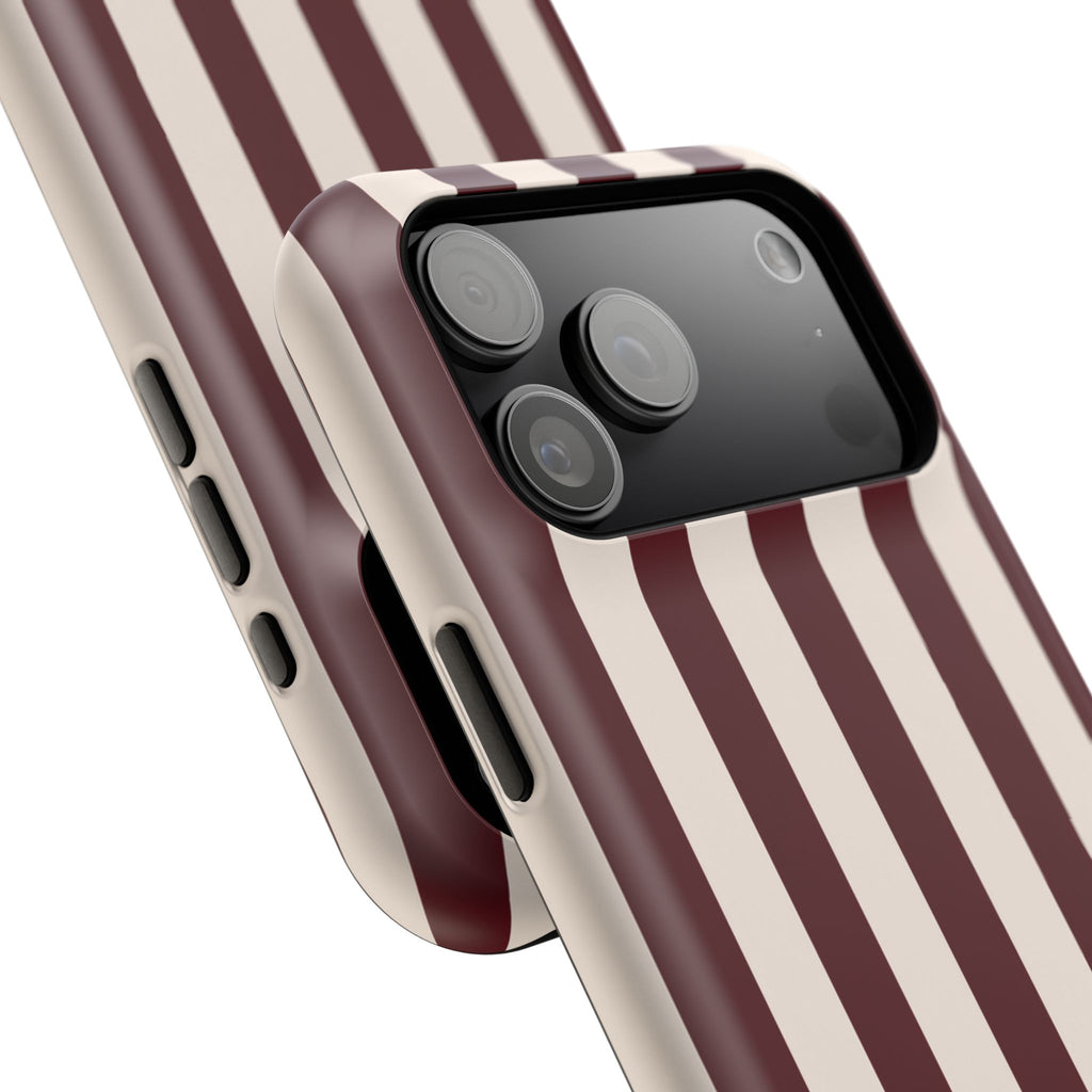 Burgundy Striped Magnetic Phone Case