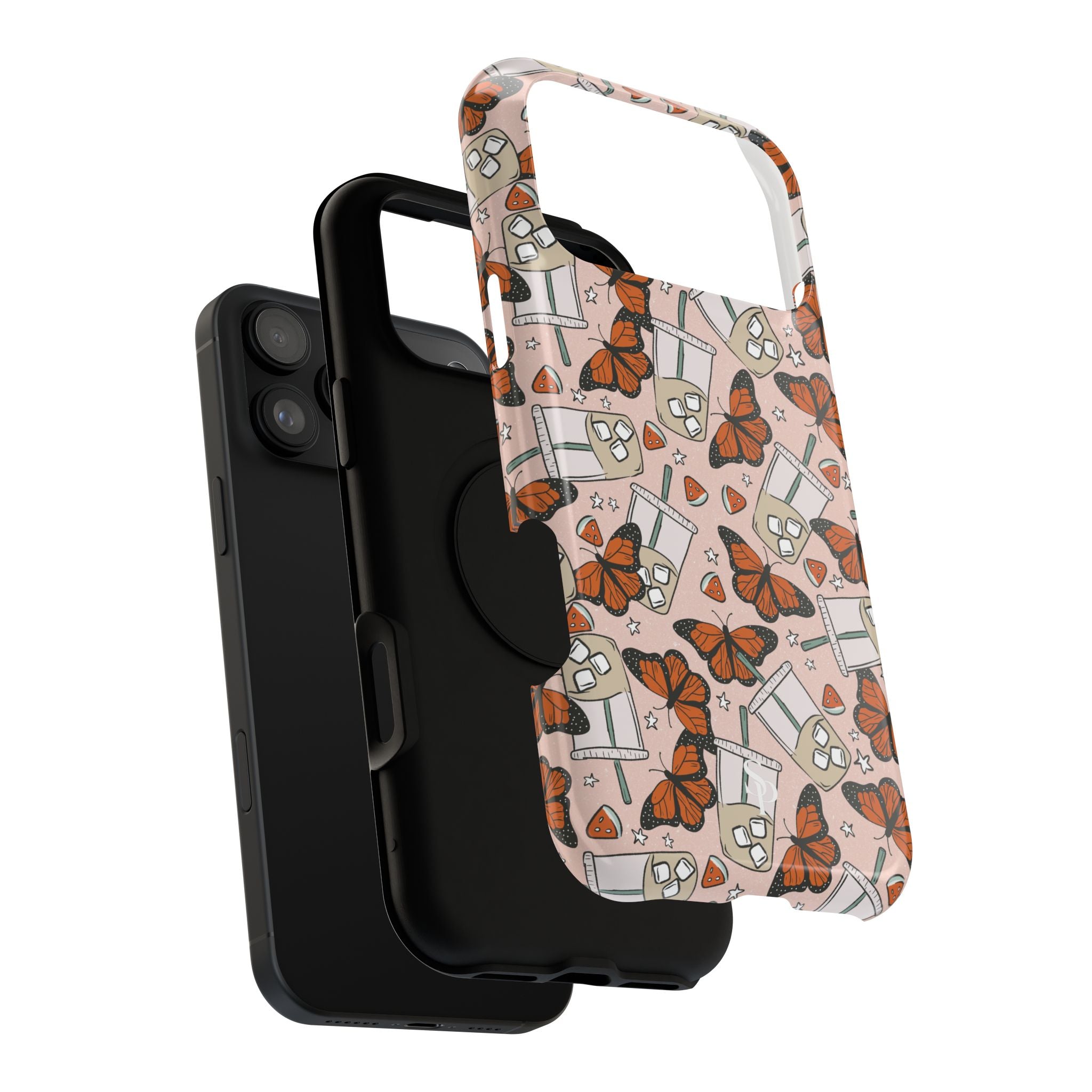 Iced Coffee & Butterfly Impact-Resistant Cases