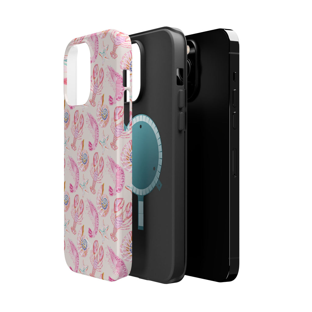 Pink Coastal Shell & Lobster Magnetic Impact-Resistant Phone Case