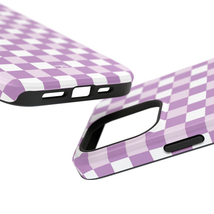 Purple Checkerboard Impact-Resistant Phone Case