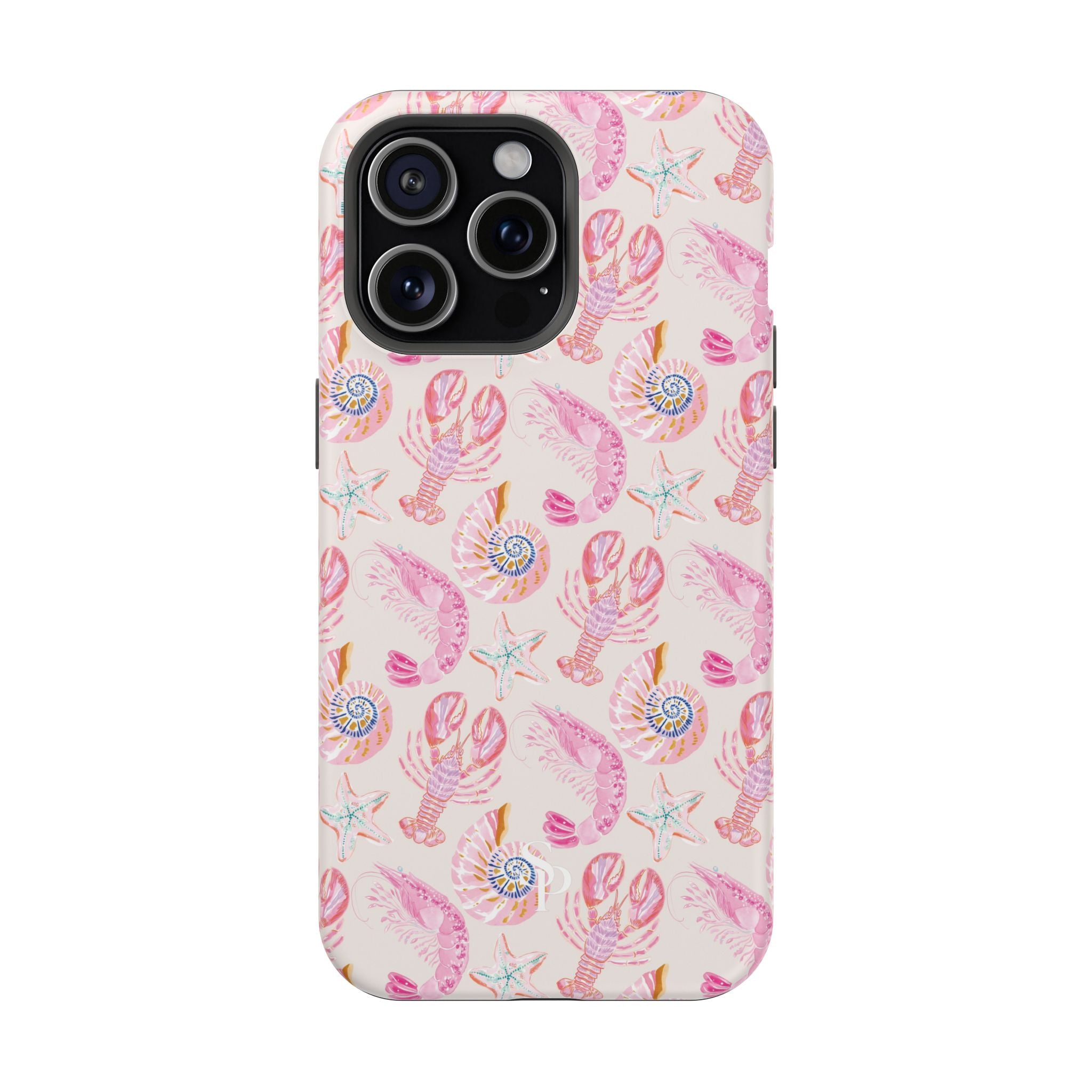 Pink Coastal Shell & Lobster Magnetic Impact-Resistant Phone Case