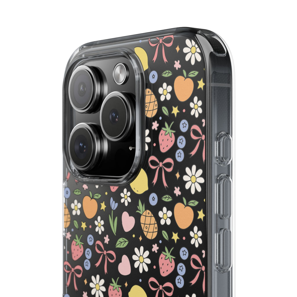 Fruit and Floral Pattern Clear Case