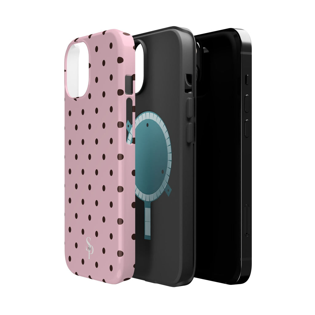 Pink Polka Dot Magnetic Impact Phone Case