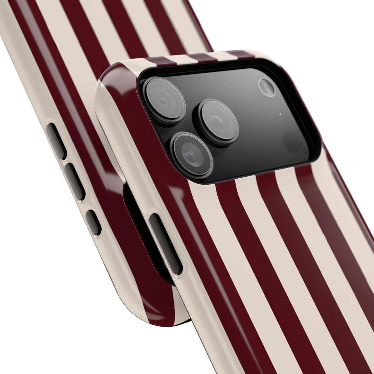 Burgundy Striped Magnetic Phone Case