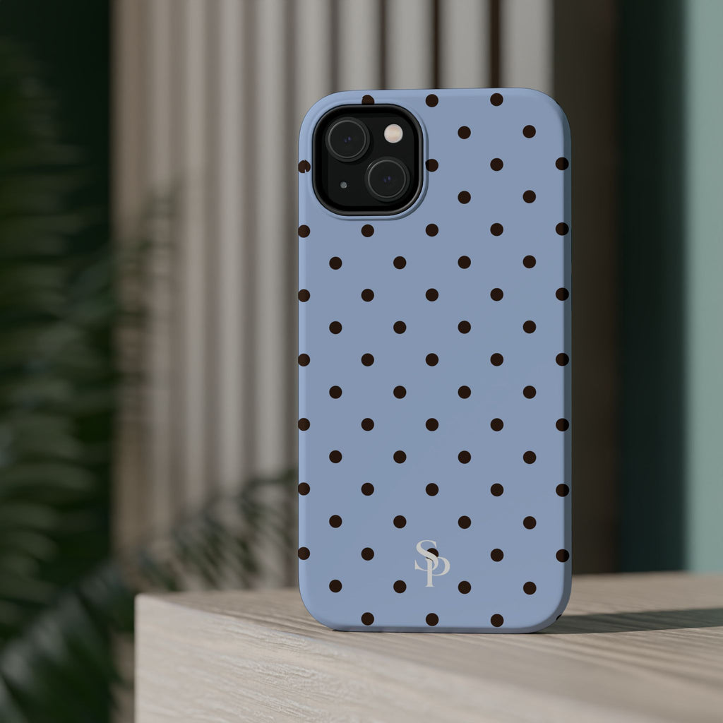 Blue Polka Dot Magnetic Impact Phone Case