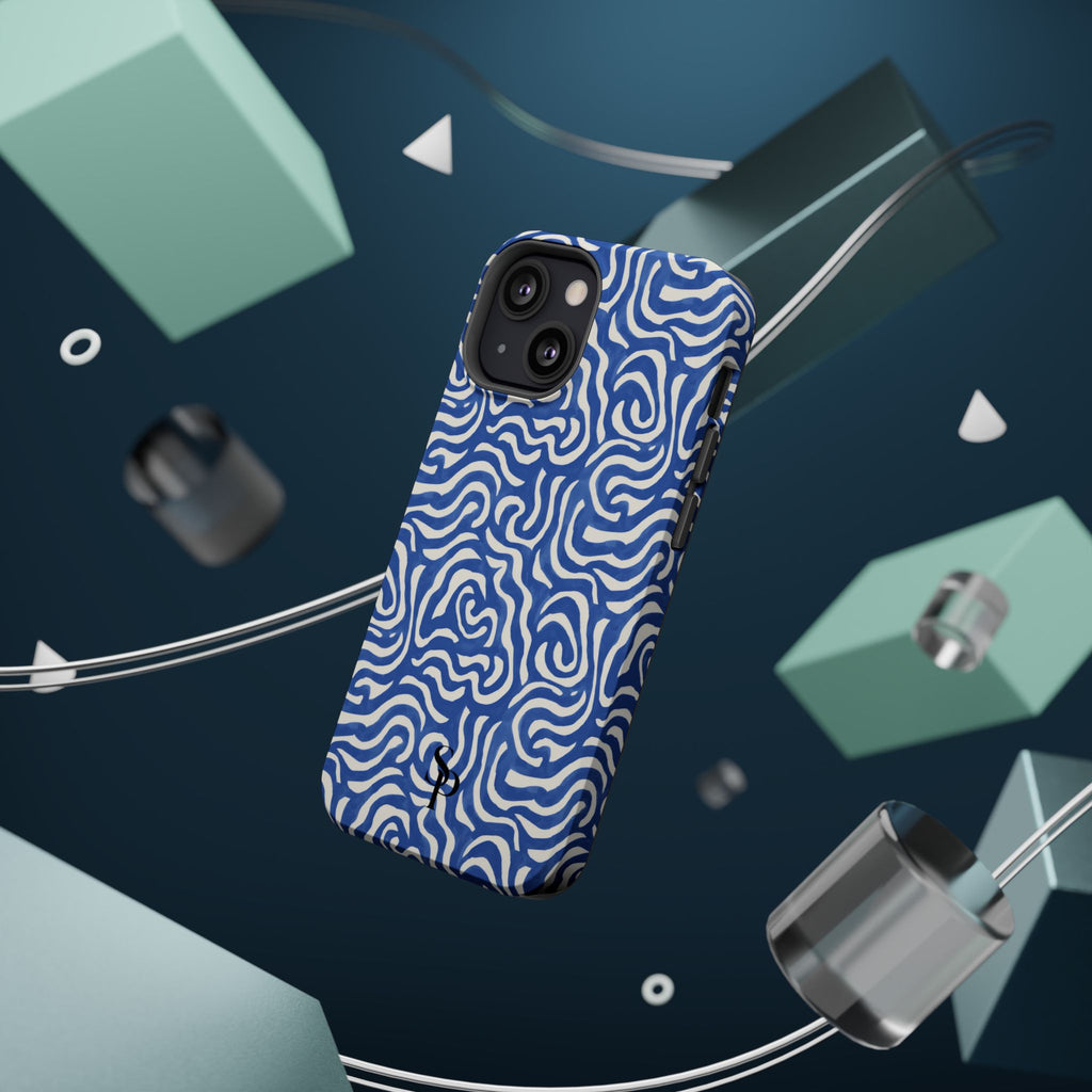 Blue Abstract Swirl Magnetic Impact Phone Case