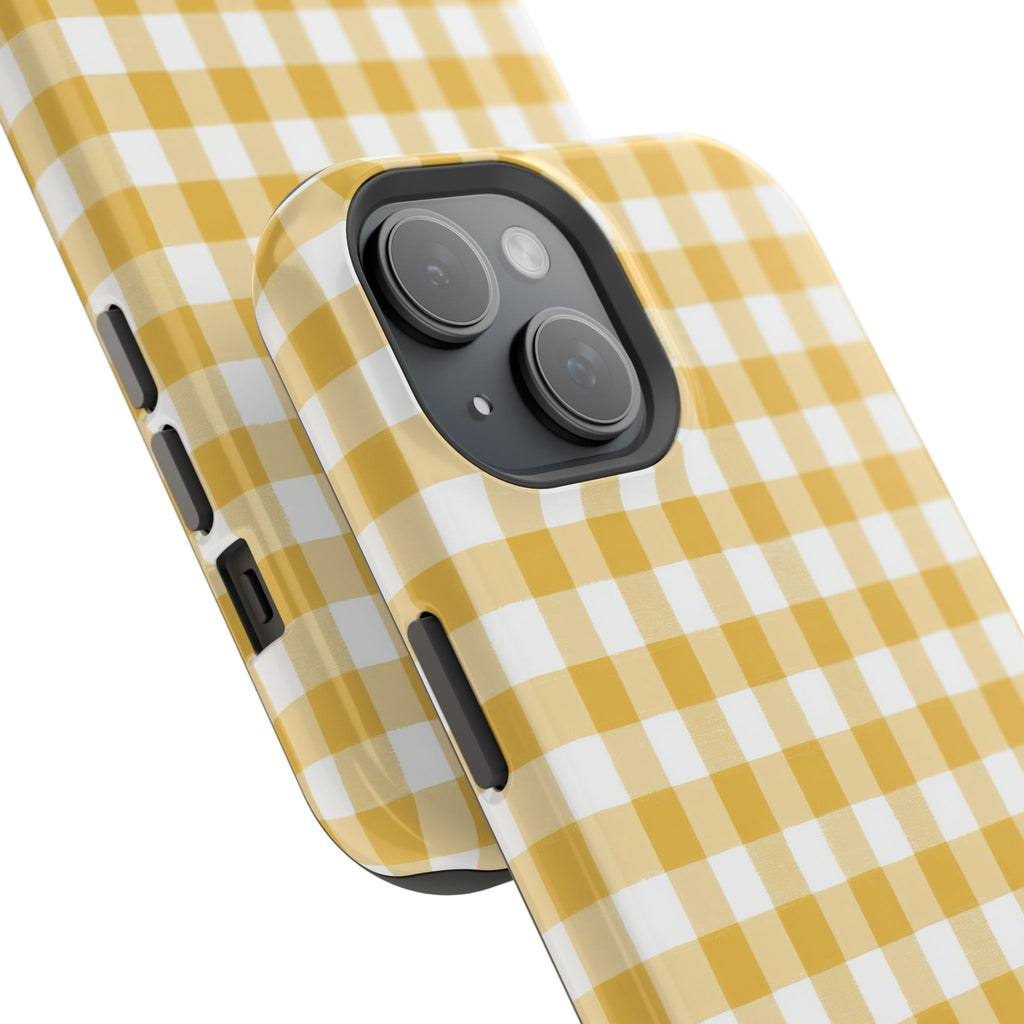 Yellow Gingham Magnetic Impact-Resistant Phone Case