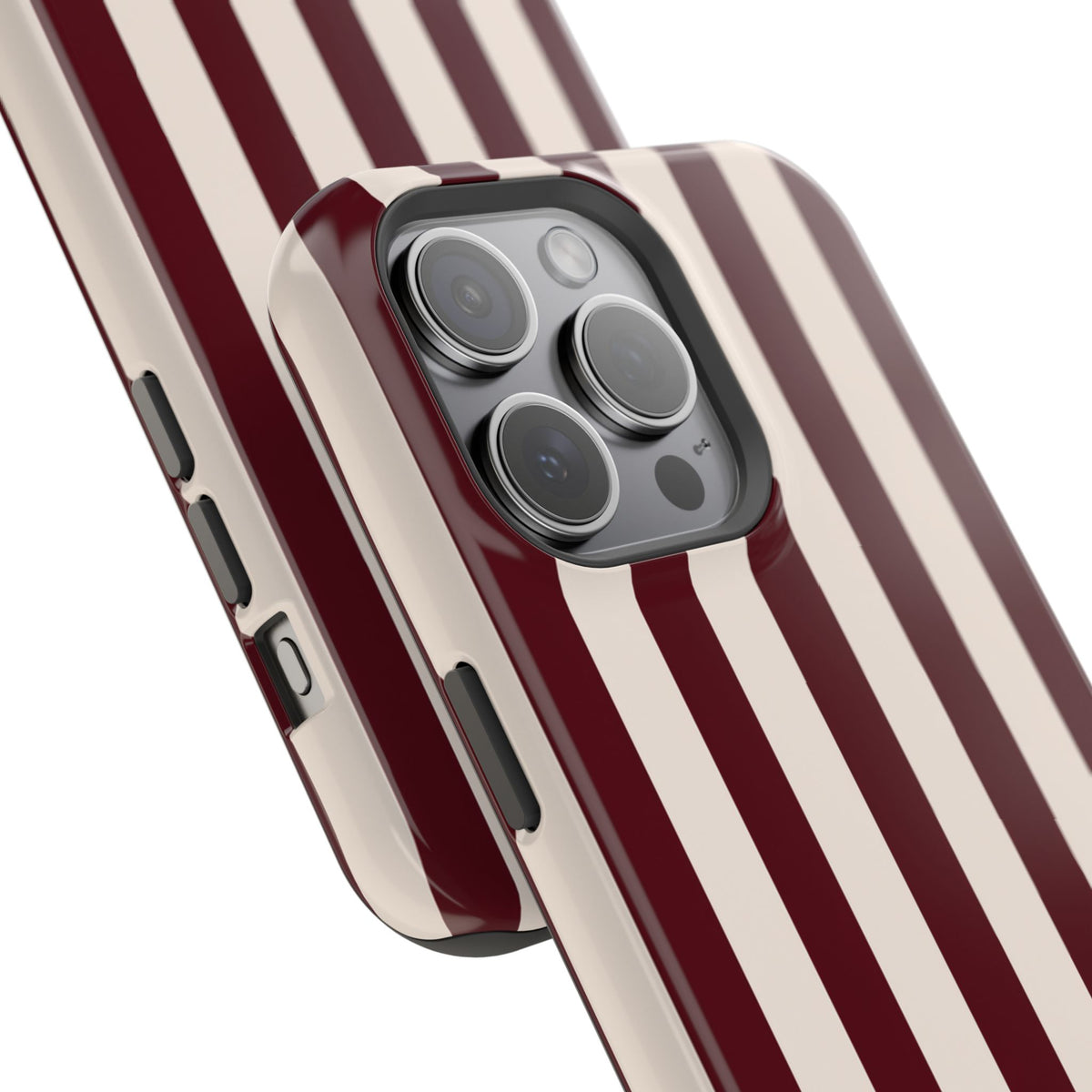 Burgundy Striped Magnetic Phone Case