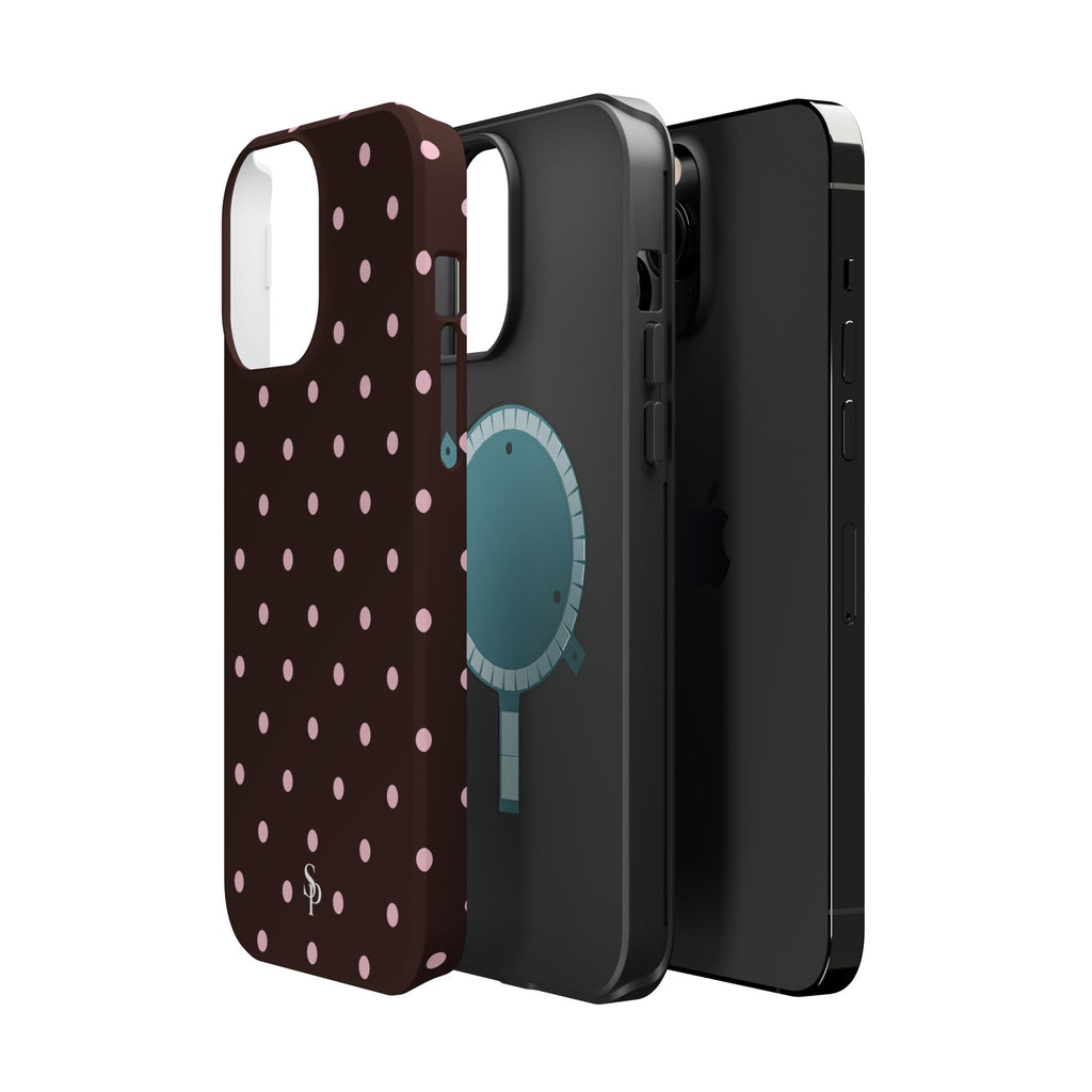 Brown Polka Dot Magnetic Impact-Resistant Phone Case