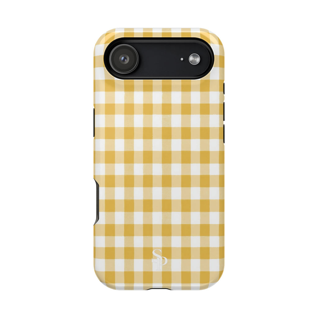 Yellow Gingham Magnetic Impact-Resistant Phone Case