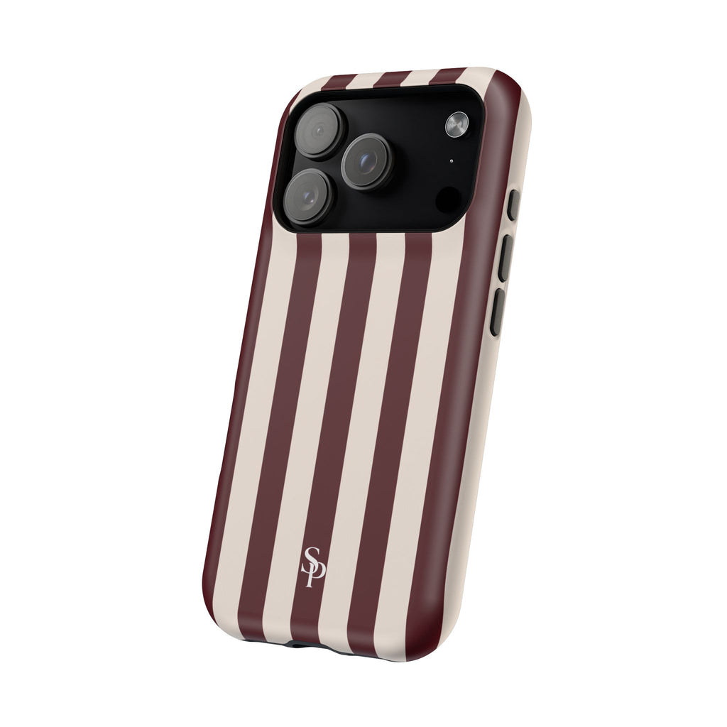 Burgundy Striped Magnetic Phone Case