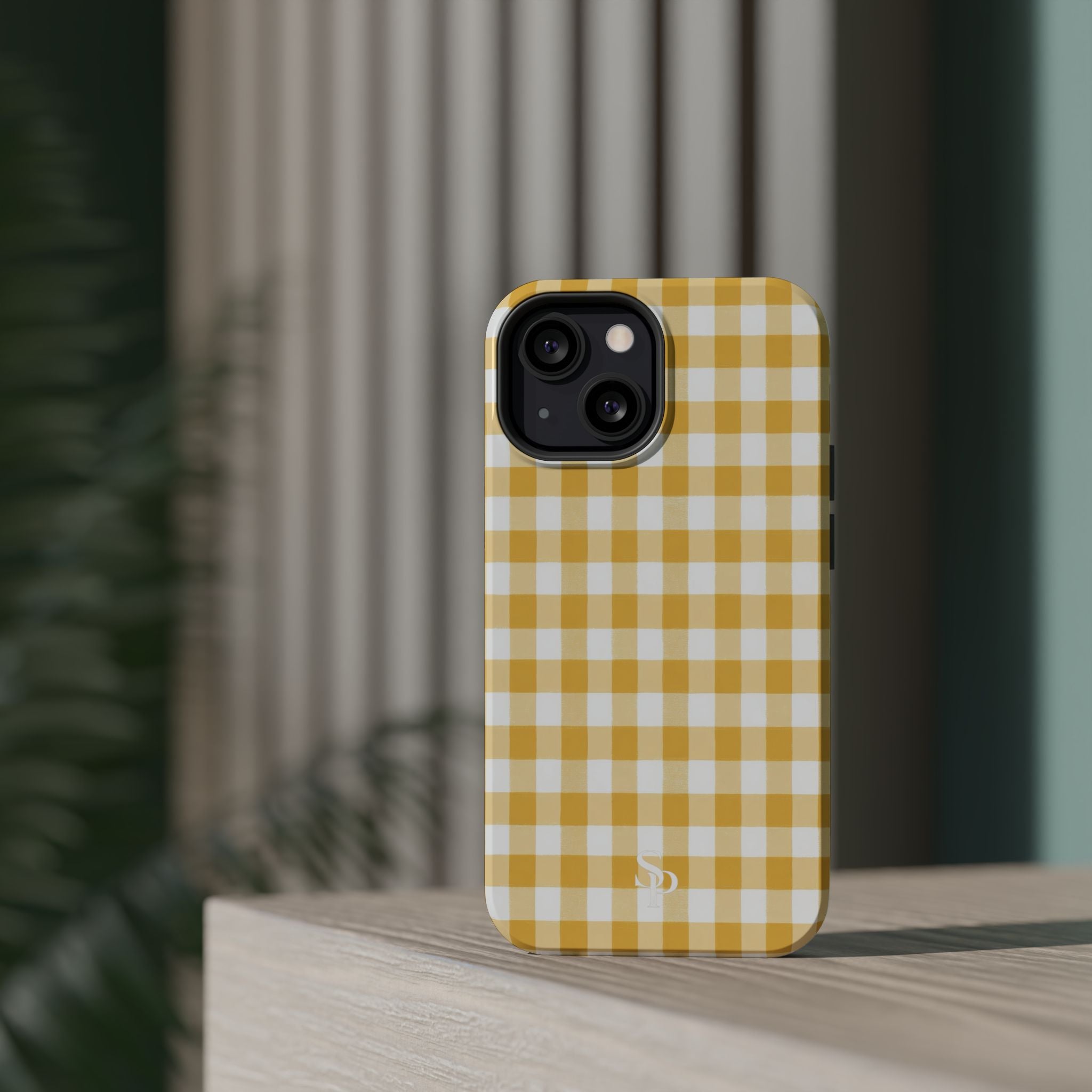 Yellow Gingham Magnetic Impact-Resistant Phone Case