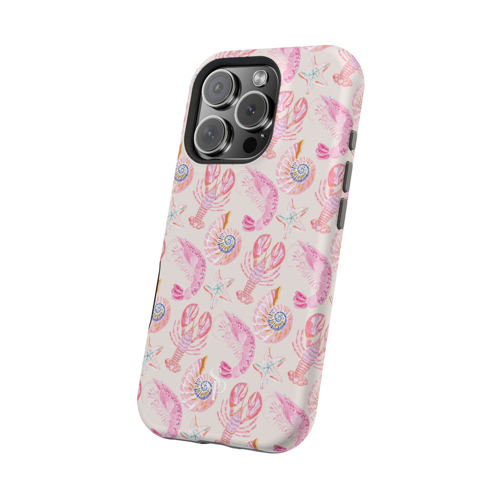 Pink Coastal Shell & Lobster Magnetic Impact-Resistant Phone Case
