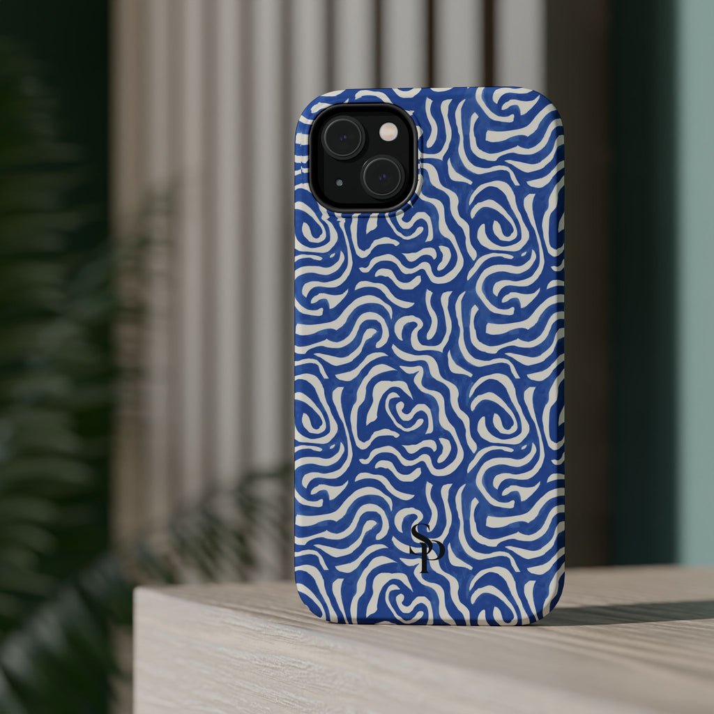 Blue Abstract Swirl Magnetic Impact Phone Case