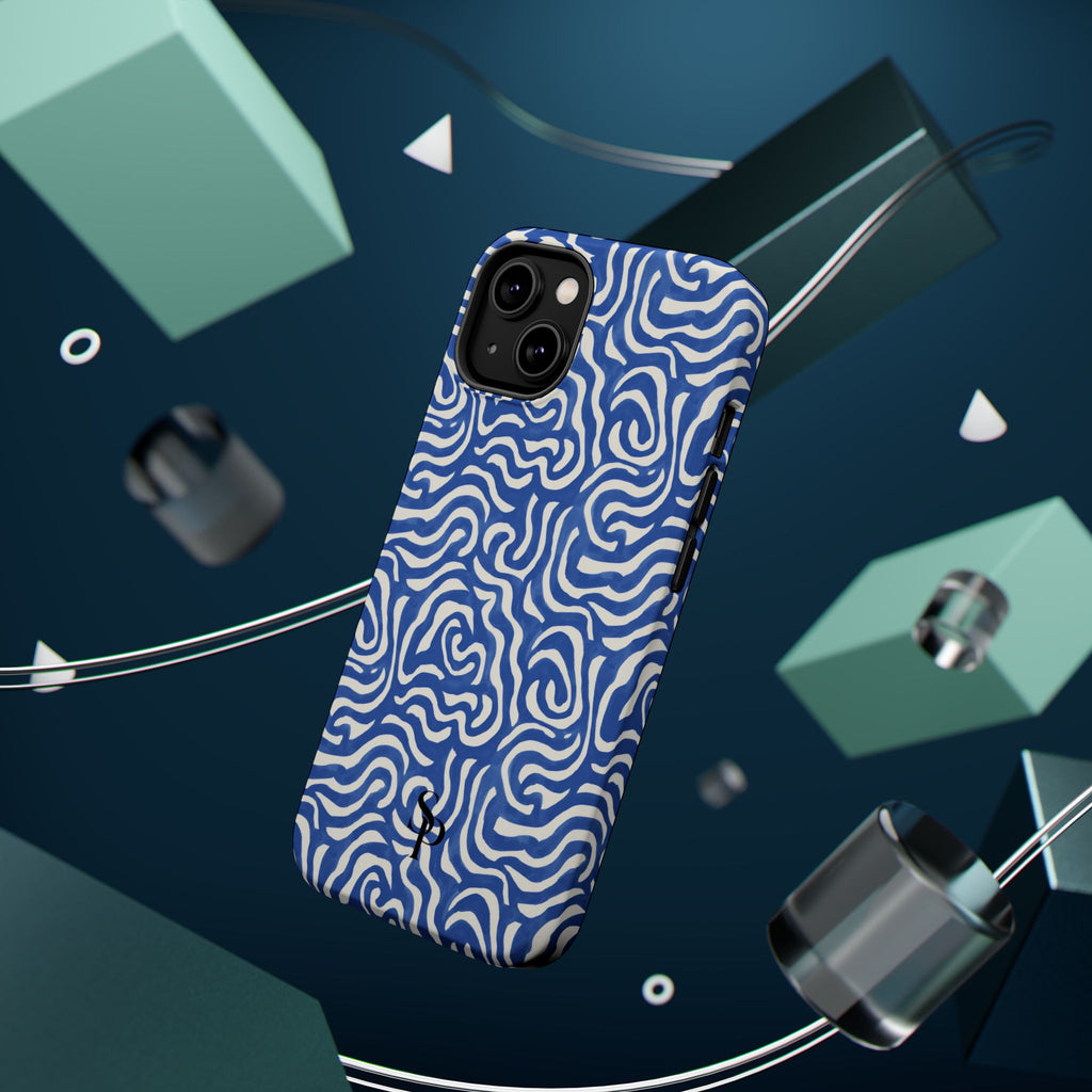 Blue Abstract Swirl Magnetic Impact Phone Case