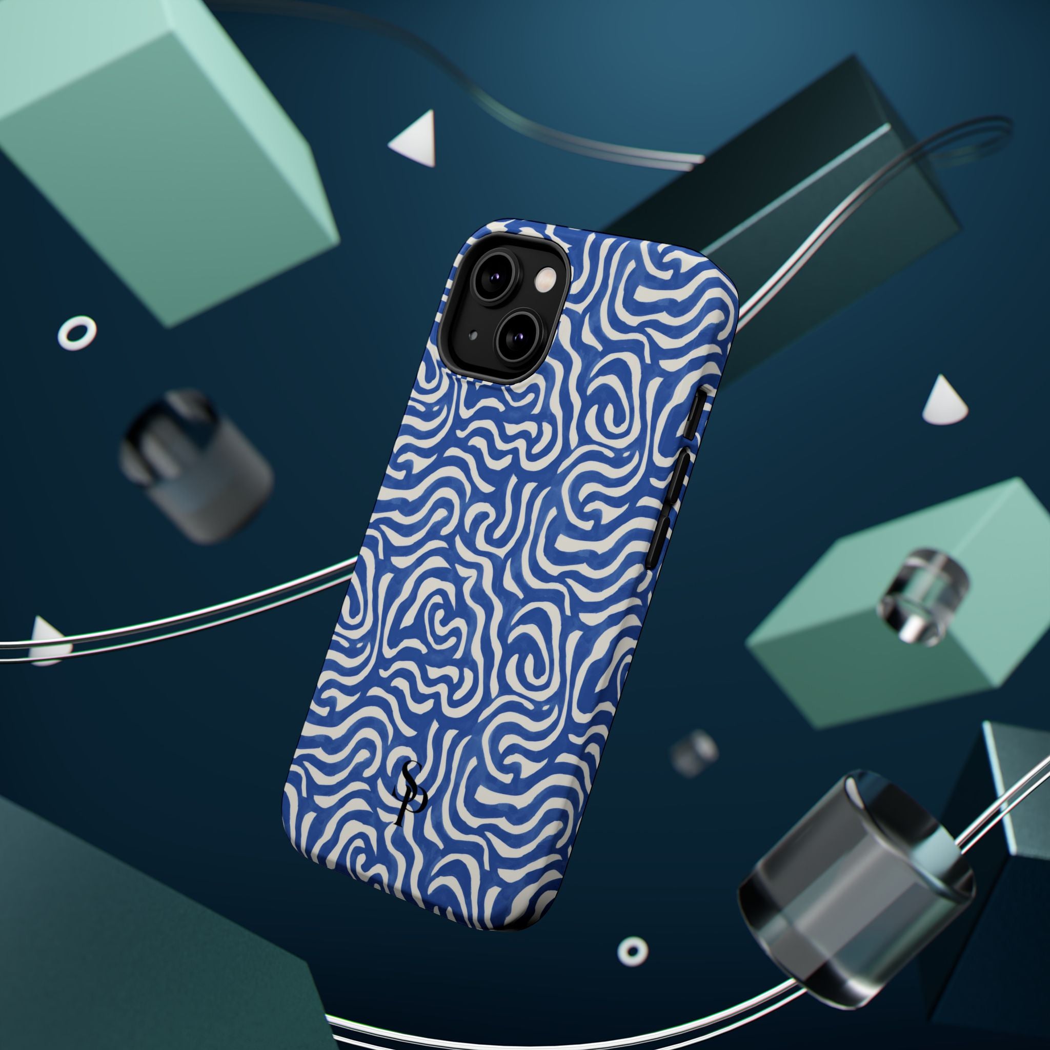 Blue Abstract Swirl Magnetic Impact Phone Case