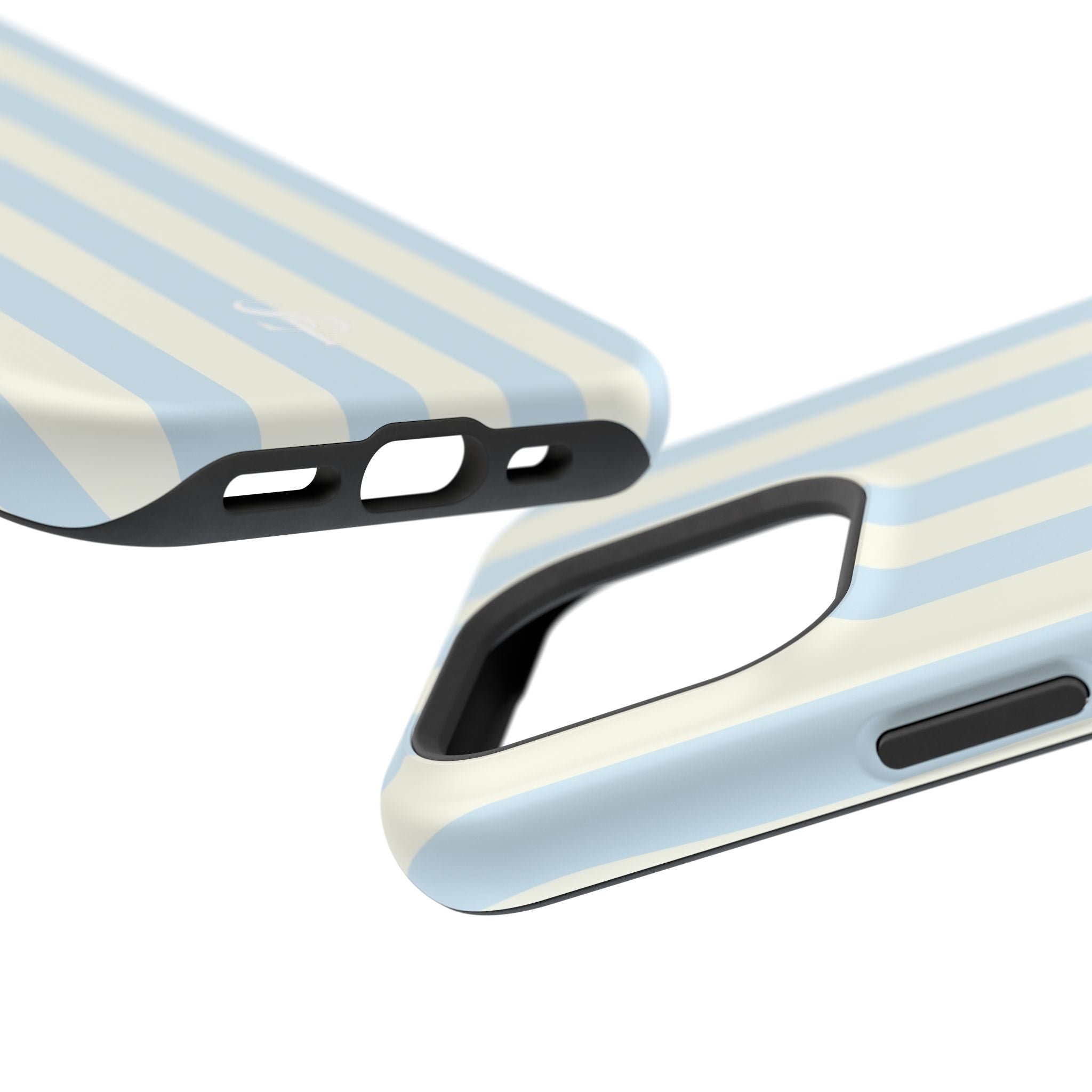 Pastel Blue & Cream Stripe Magnetic Impact-Resistant Phone Case