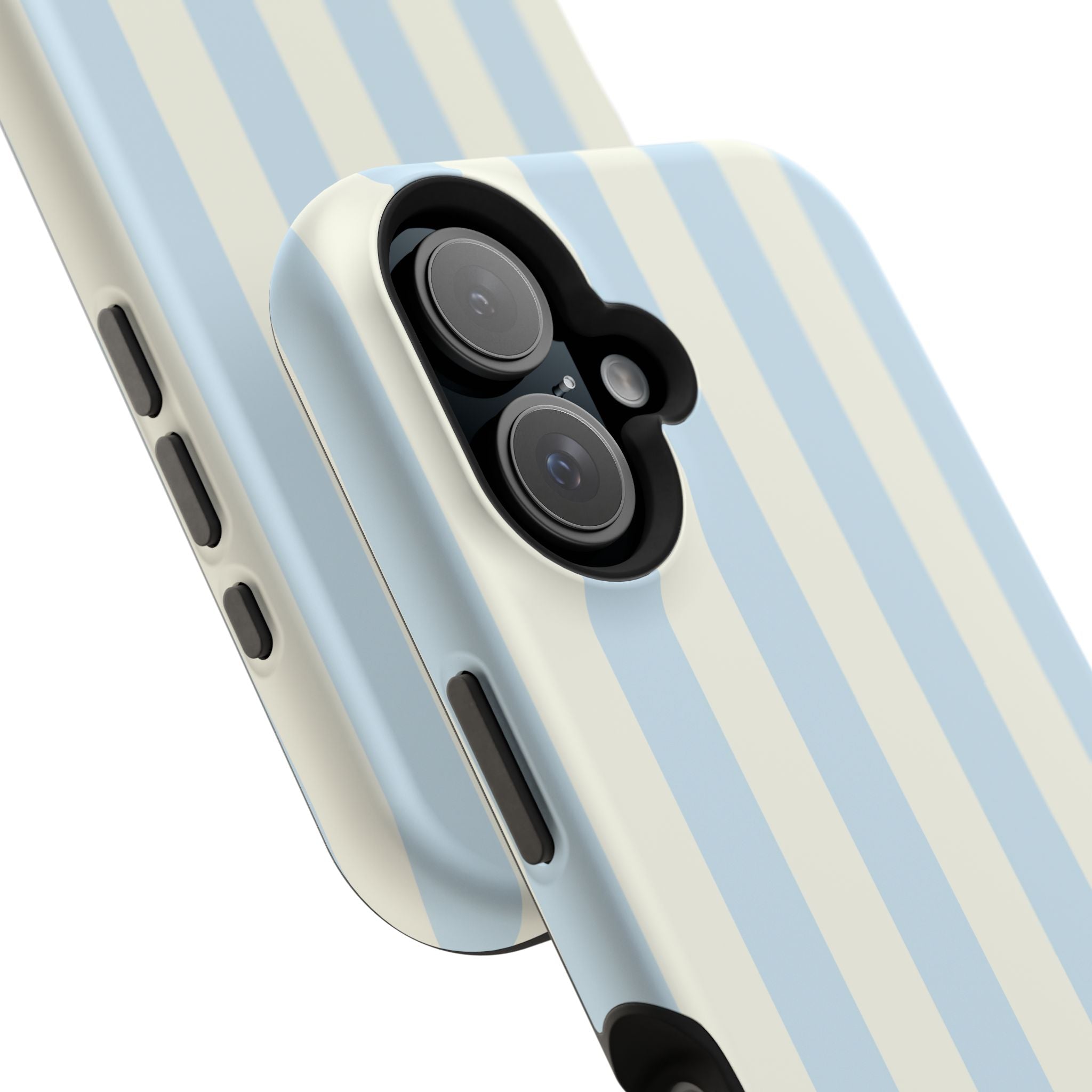 Pastel Blue & Cream Stripe Magnetic Impact-Resistant Phone Case